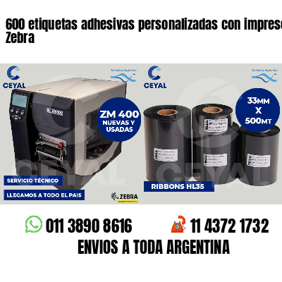 600 etiquetas adhesivas personalizadas con impresora Zebra
