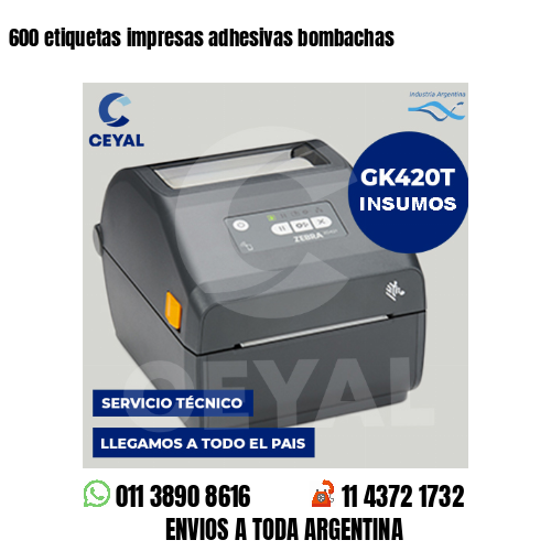 600 etiquetas impresas adhesivas bombachas