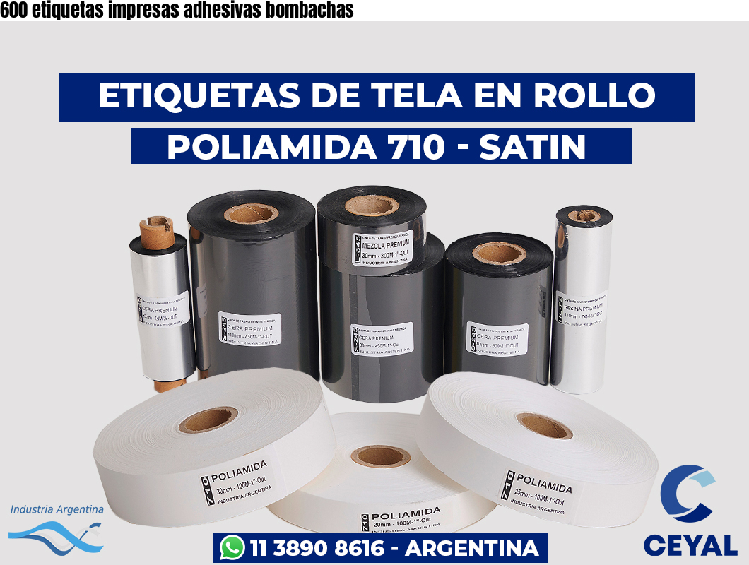 600 etiquetas impresas adhesivas bombachas