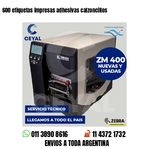 600 etiquetas impresas adhesivas calzoncillos