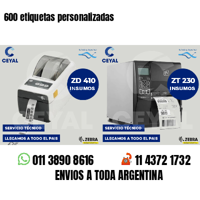 600 etiquetas personalizadas