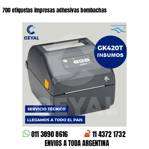 700 etiquetas impresas adhesivas bombachas