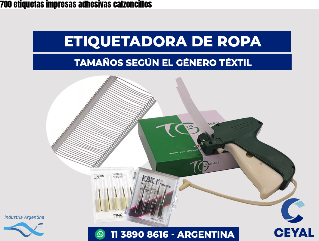 700 etiquetas impresas adhesivas calzoncillos