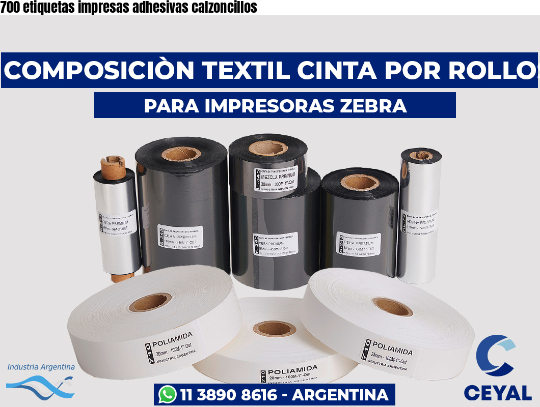 700 etiquetas impresas adhesivas calzoncillos