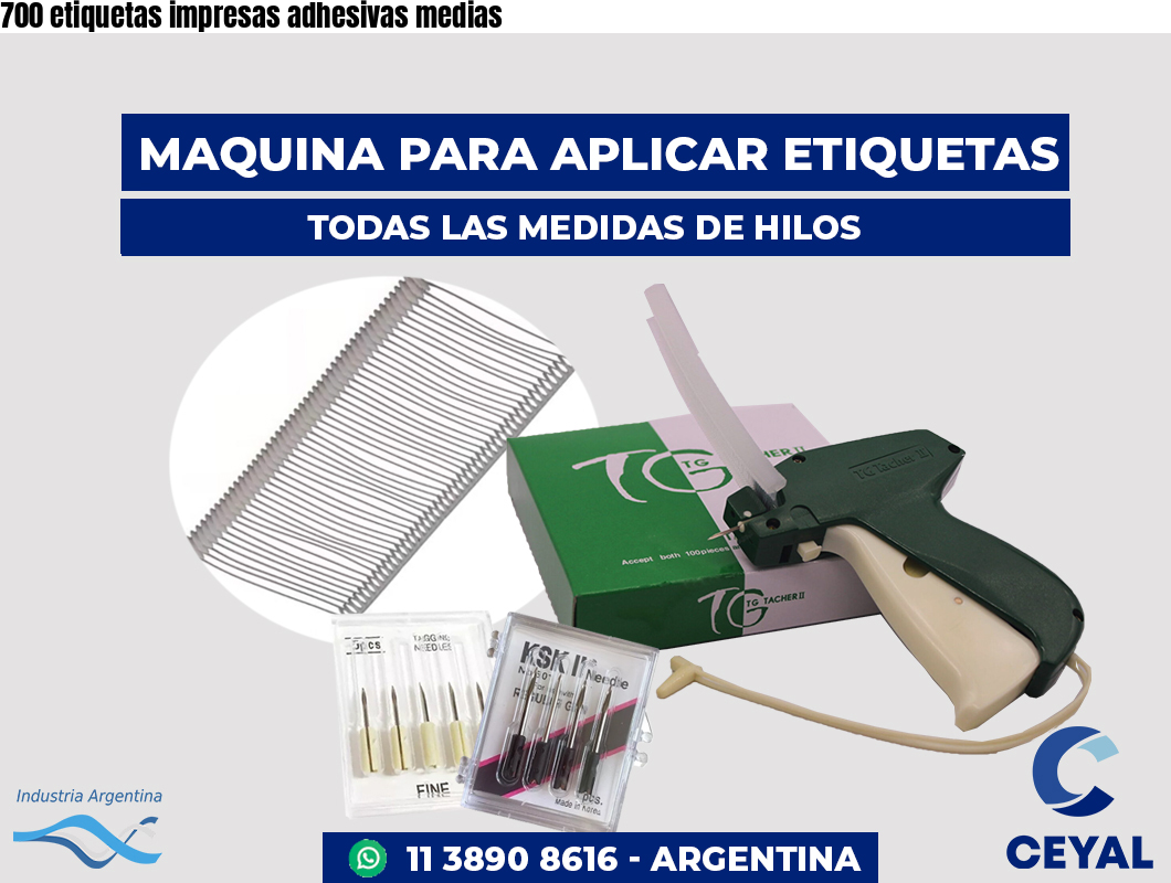 700 etiquetas impresas adhesivas medias