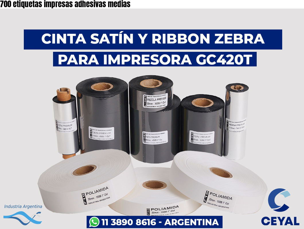 700 etiquetas impresas adhesivas medias