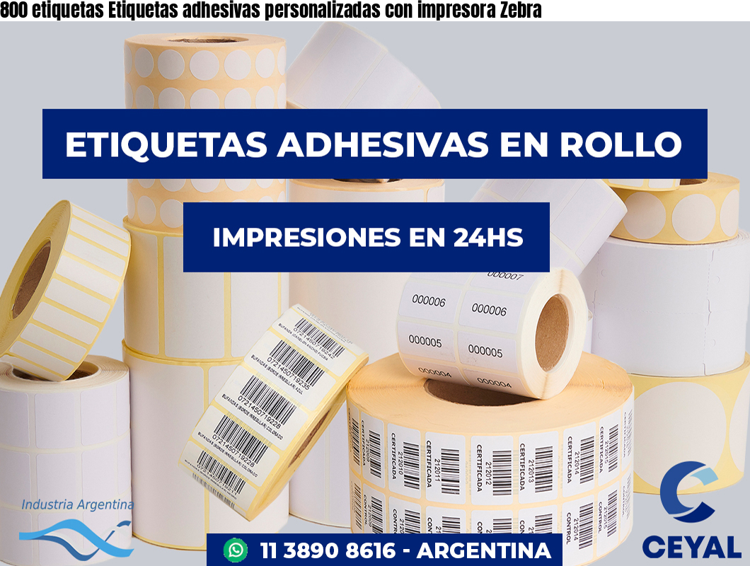 800 etiquetas Etiquetas adhesivas personalizadas con impresora Zebra