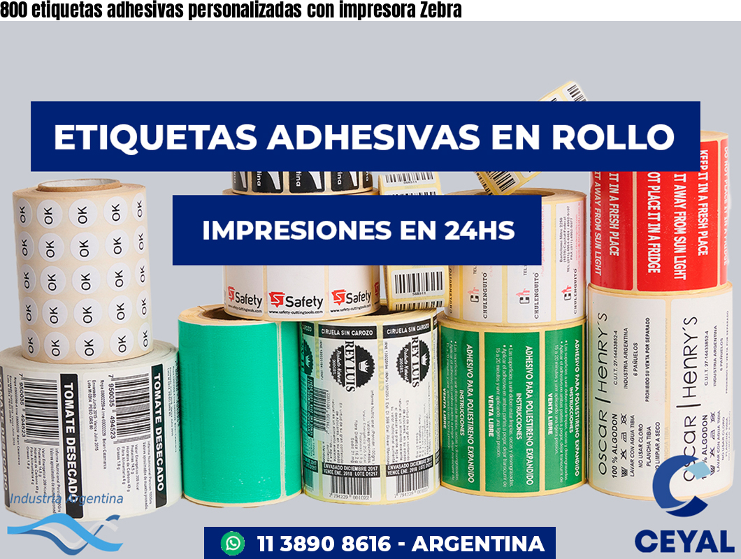 800 etiquetas adhesivas personalizadas con impresora Zebra