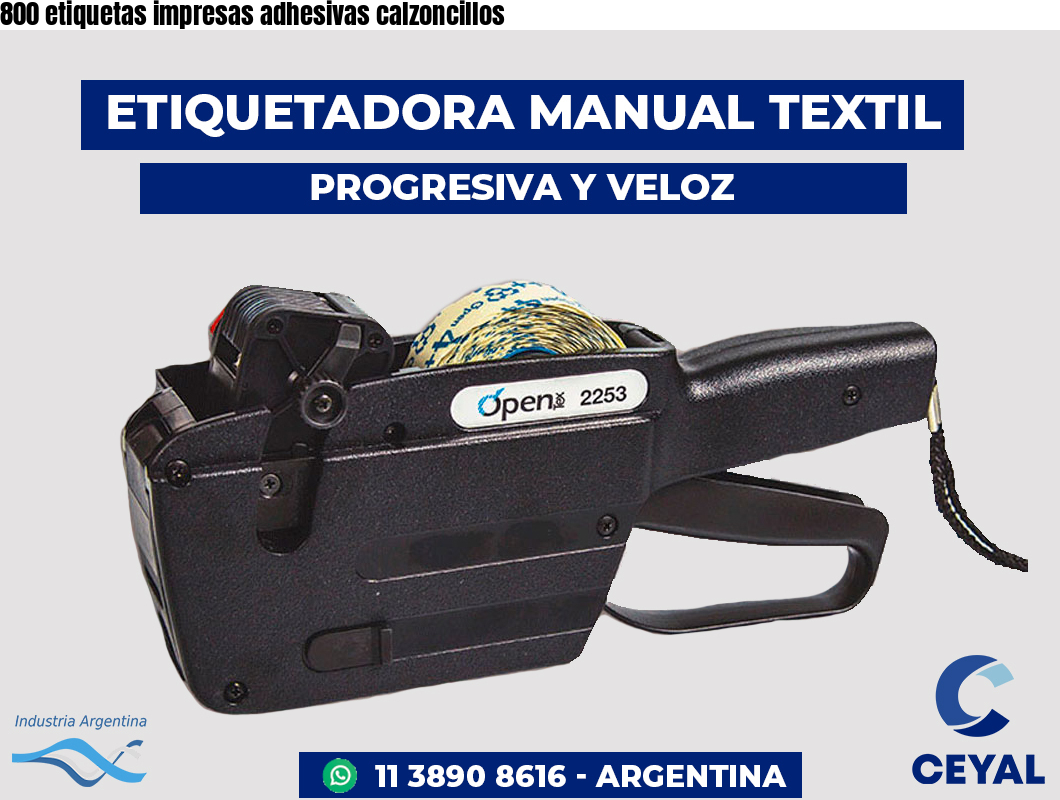800 etiquetas impresas adhesivas calzoncillos