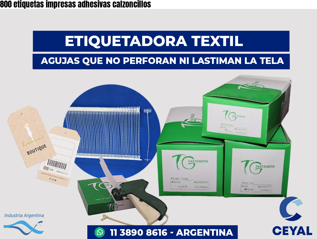 800 etiquetas impresas adhesivas calzoncillos