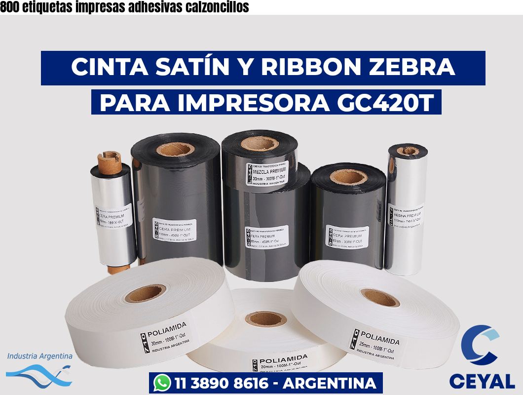800 etiquetas impresas adhesivas calzoncillos