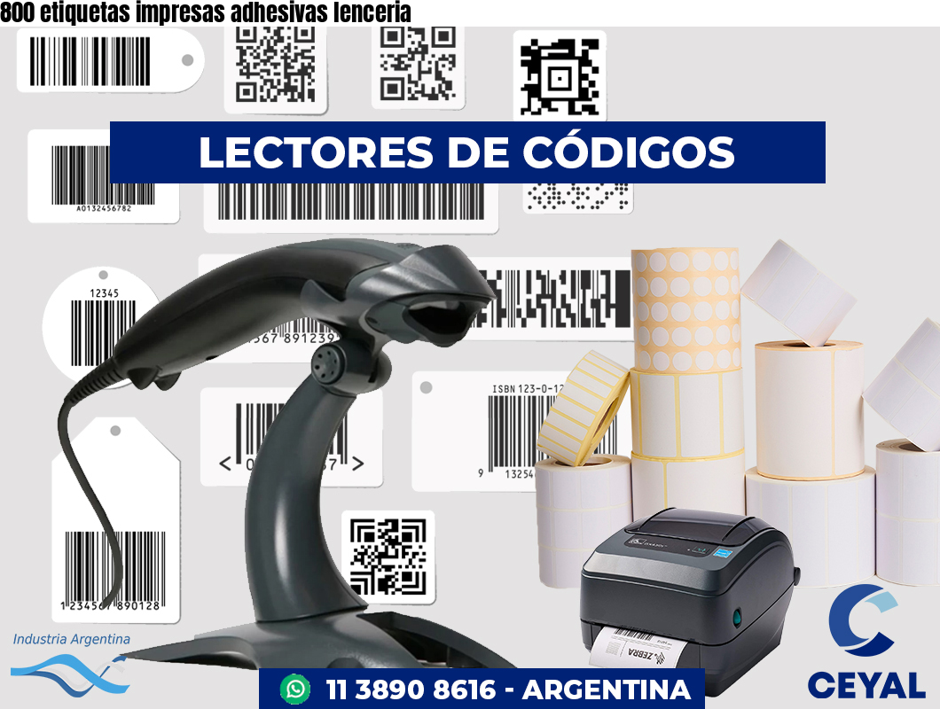 800 etiquetas impresas adhesivas lenceria