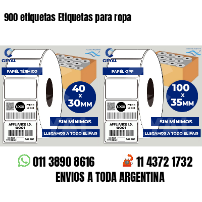 900 etiquetas Etiquetas para ropa