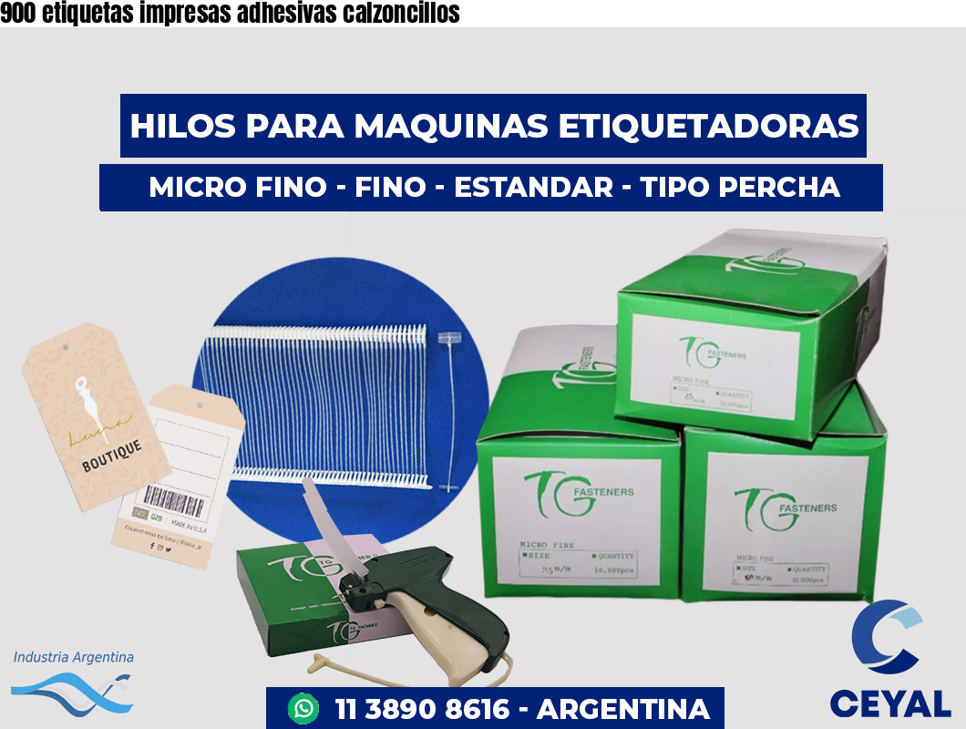 900 etiquetas impresas adhesivas calzoncillos