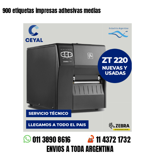 900 etiquetas impresas adhesivas medias