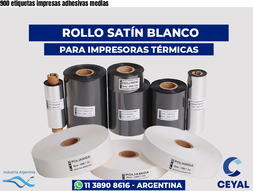 900 etiquetas impresas adhesivas medias