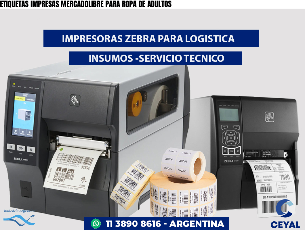 ETIQUETAS IMPRESAS MERCADOLIBRE PARA ROPA DE ADULTOS