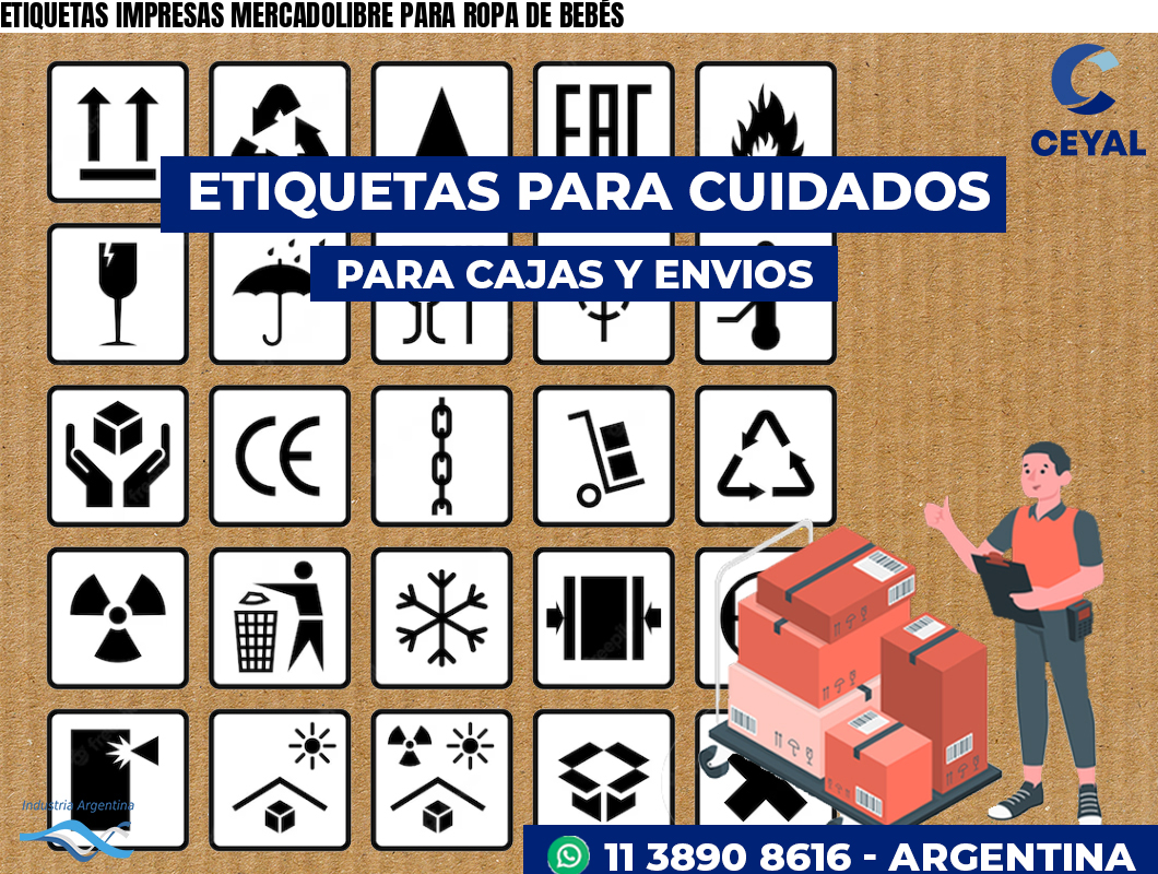 ETIQUETAS IMPRESAS MERCADOLIBRE PARA ROPA DE BEBÉS