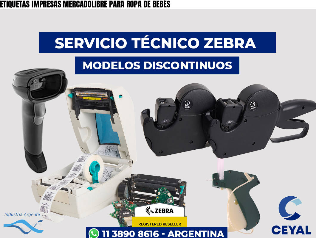 ETIQUETAS IMPRESAS MERCADOLIBRE PARA ROPA DE BEBÉS