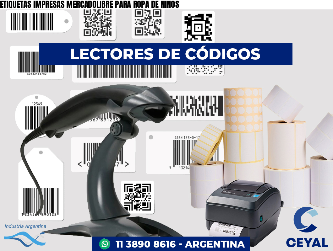 ETIQUETAS IMPRESAS MERCADOLIBRE PARA ROPA DE NIÑOS