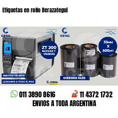 Etiquetas en rollo Berazategui