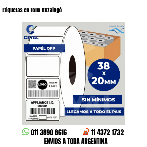 Etiquetas en rollo Ituzaingó