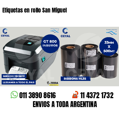Etiquetas en rollo San Miguel