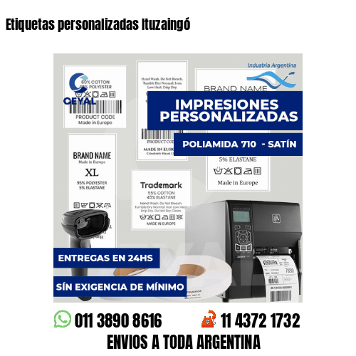 Etiquetas personalizadas Ituzaingó