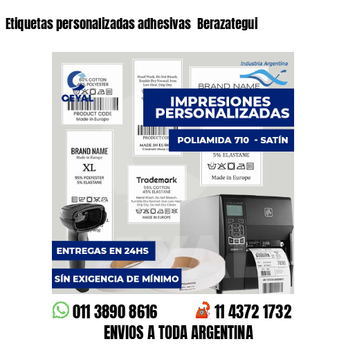 Etiquetas personalizadas adhesivas  Berazategui