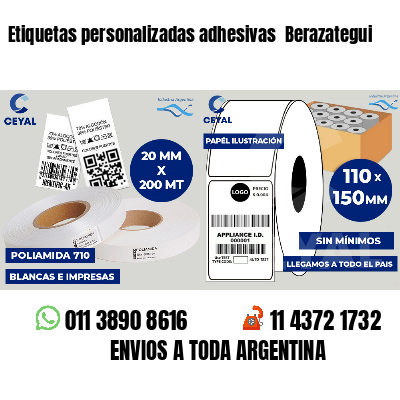 Etiquetas personalizadas adhesivas  Berazategui