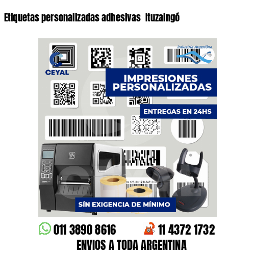 Etiquetas personalizadas adhesivas  Ituzaingó