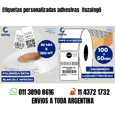 Etiquetas personalizadas adhesivas  Ituzaingó