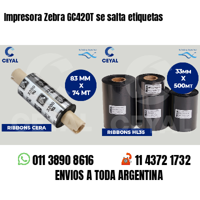 Impresora Zebra GC420T se salta etiquetas