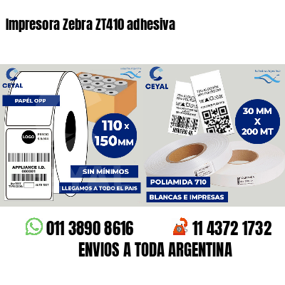 Impresora Zebra ZT410 adhesiva