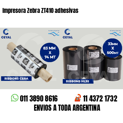 Impresora Zebra ZT410 adhesivas