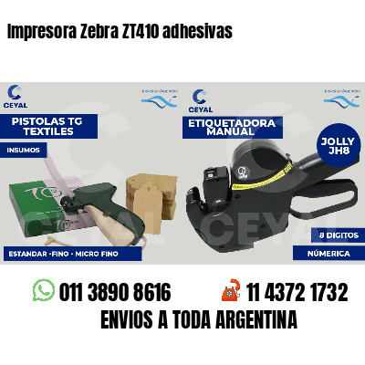 Impresora Zebra ZT410 adhesivas