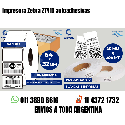 Impresora Zebra ZT410 autoadhesivas