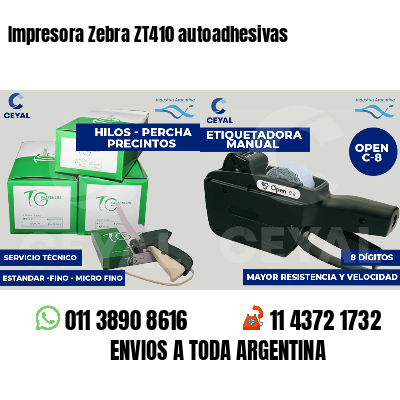 Impresora Zebra ZT410 autoadhesivas
