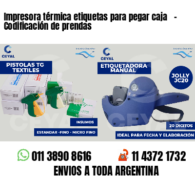 Impresora térmica etiquetas para pegar caja   - Codificación de prendas
