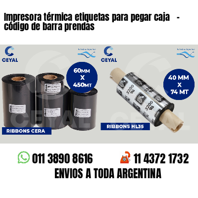 Impresora térmica etiquetas para pegar caja   - código de barra prendas