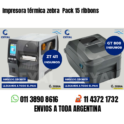 Impresora térmica zebra  Pack 15 ribbons