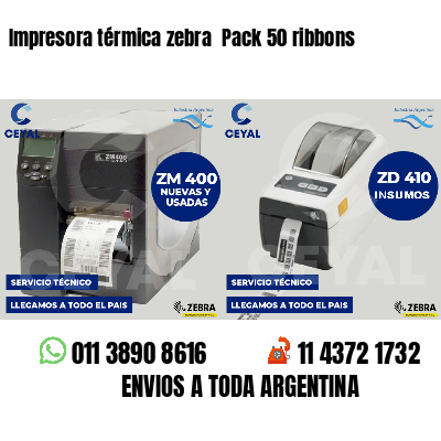 Impresora térmica zebra  Pack 50 ribbons