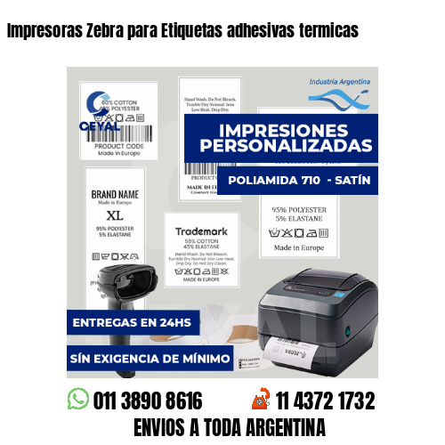 Impresoras Zebra para Etiquetas adhesivas termicas