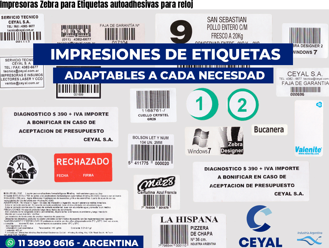 Impresoras Zebra para Etiquetas autoadhesivas para reloj