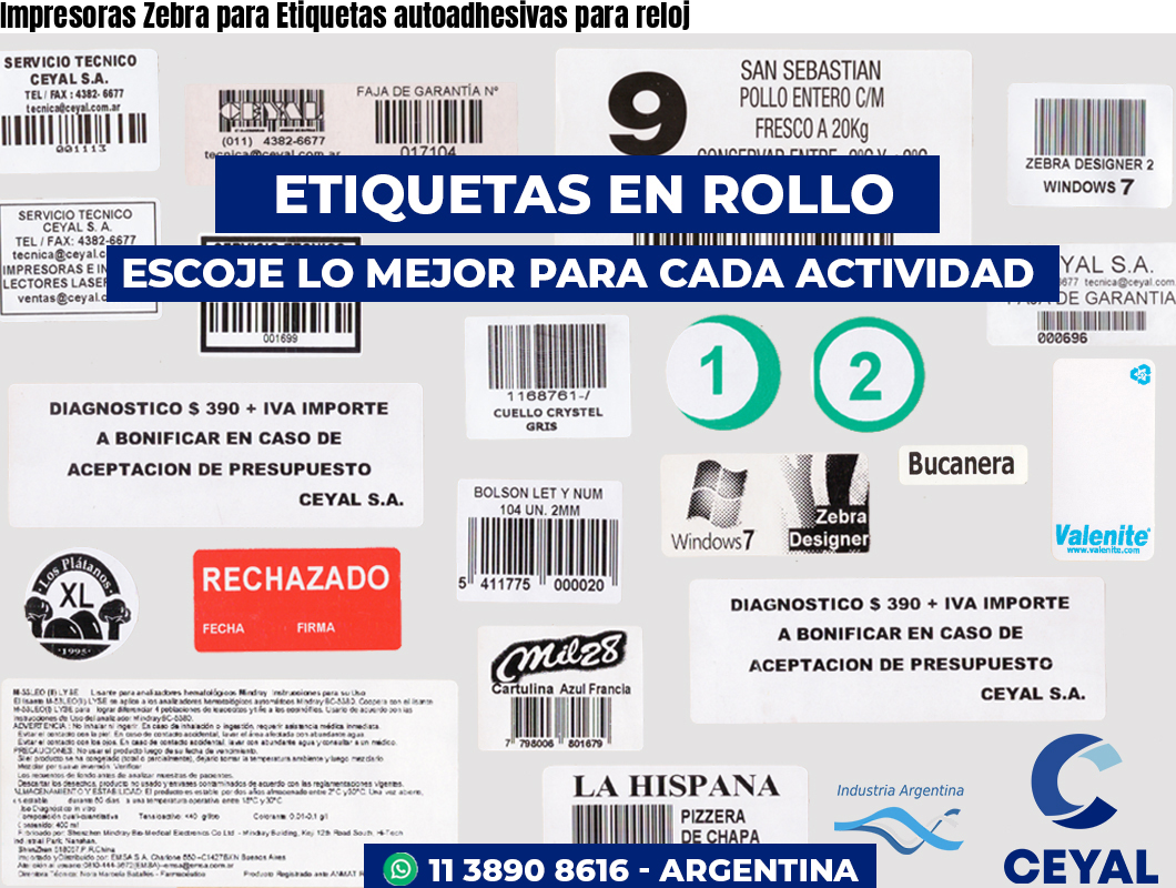 Impresoras Zebra para Etiquetas autoadhesivas para reloj