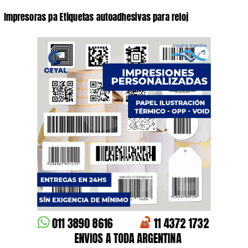 Impresoras pa Etiquetas autoadhesivas para reloj