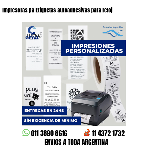 Impresoras pa Etiquetas autoadhesivas para reloj