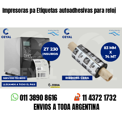 Impresoras pa Etiquetas autoadhesivas para reloj
