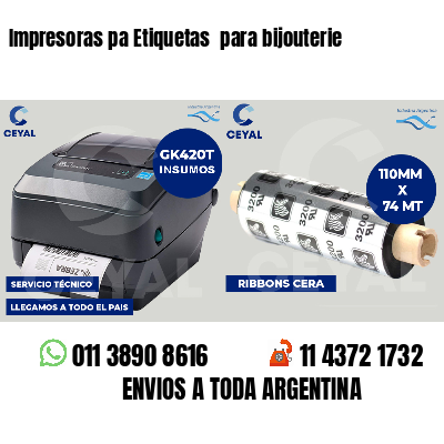 Impresoras pa Etiquetas para bijouterie