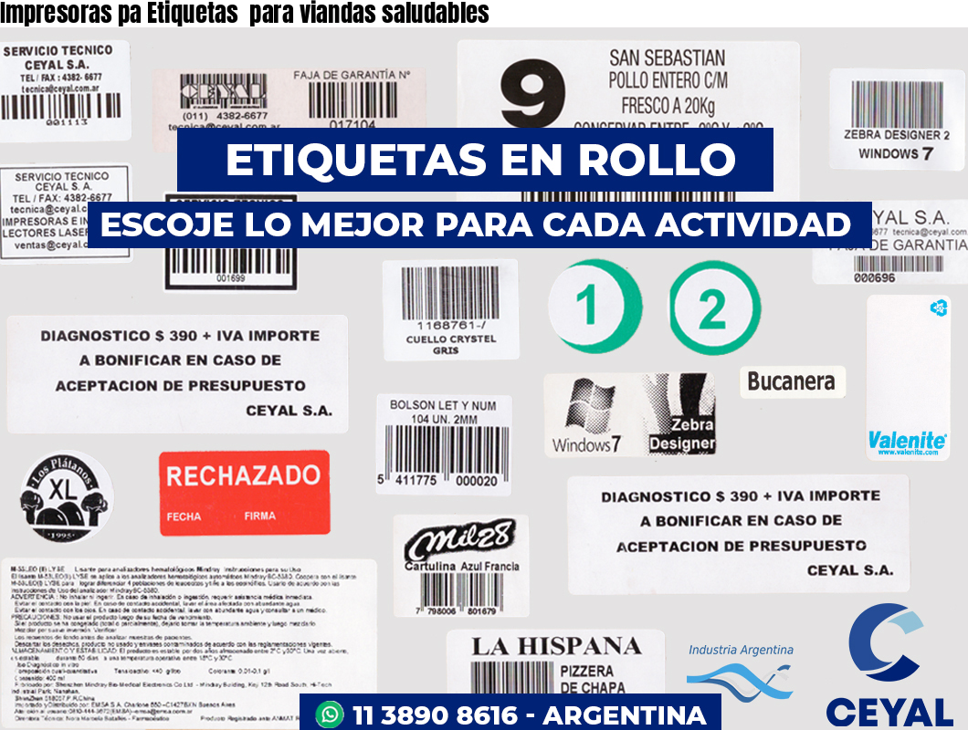 Impresoras pa Etiquetas  para viandas saludables